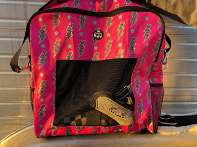 Pink Lighting Bolt Boot Bag