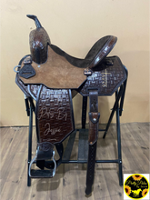 Load image into Gallery viewer, Faith Over Fear Leather Saddle