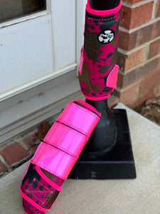 Hot Pink Cowprint Sport Boots