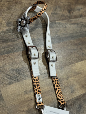 White Cheetah Concho Headstall