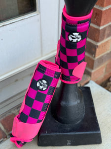 Pink Checkered Sport Boots