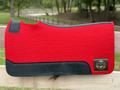 Red Floral Tooling Saddle Pad