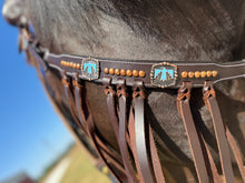Load image into Gallery viewer, Turquoise Thunderbird Copper Fringe Breastcollar