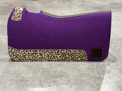 Grape Cheetah Leathers Saddle Pad