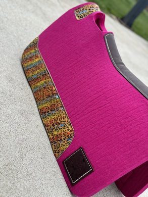 Pink Multi-Cheetah Saddle Pad