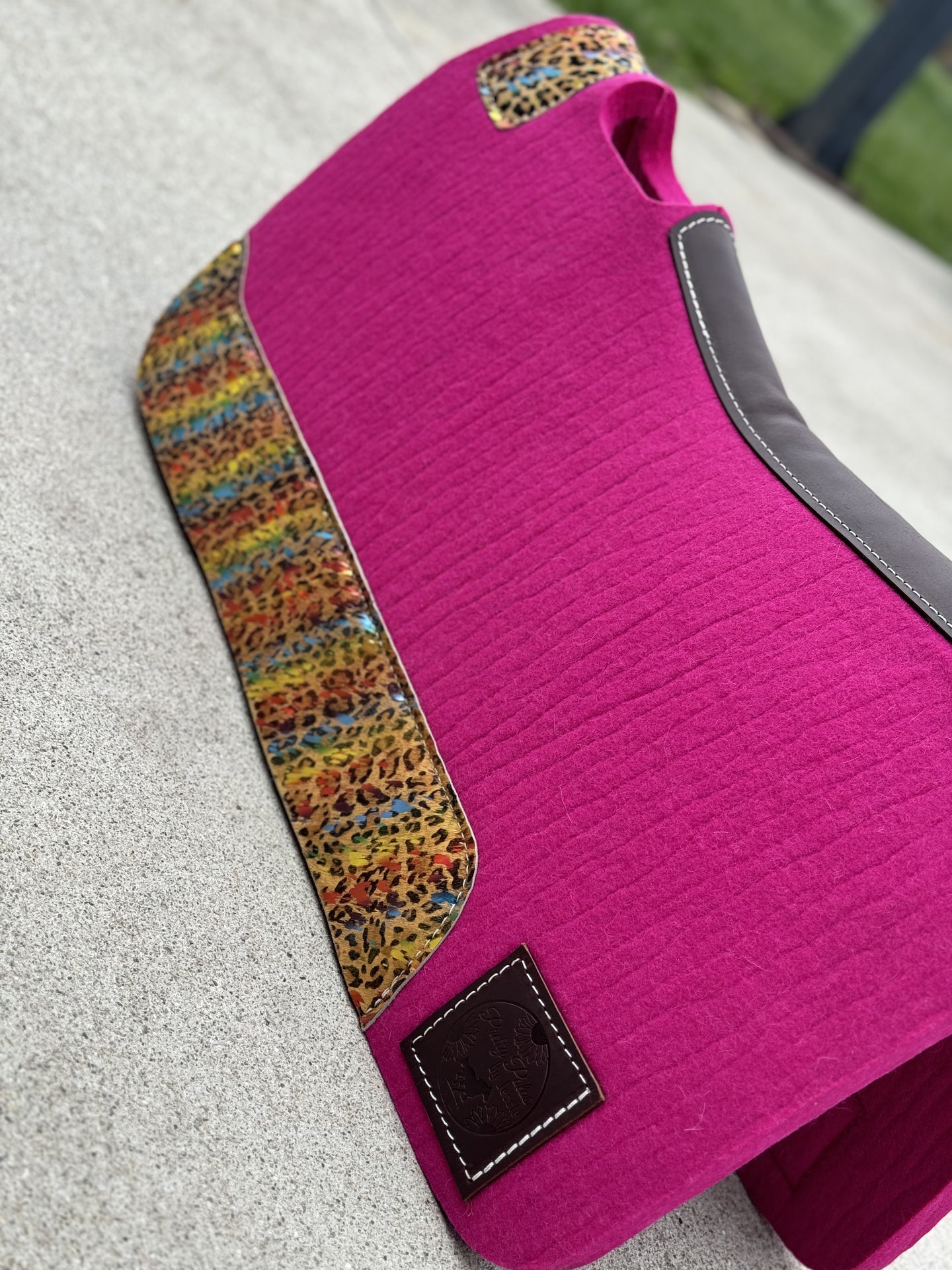 Pink Multi-Cheetah Saddle Pad