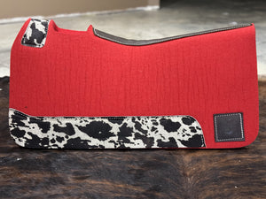 Red Cowhide Leathers Saddle Pad