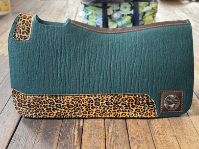 Teal Cheetah Leathers Saddle Pad