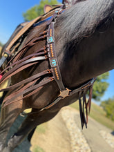 Load image into Gallery viewer, Turquoise Thunderbird Copper Fringe Breastcollar