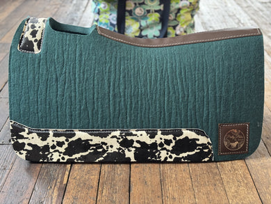 Teal Cowprint Saddle Pad