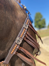 Load image into Gallery viewer, Black Thunderbird Copper Fringe Breastcollar