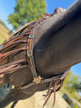 Load image into Gallery viewer, Black Thunderbird Copper Fringe Breastcollar