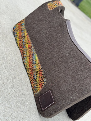 Grey Multi-Cheetah Saddle Pad