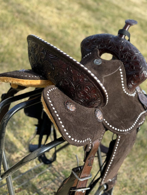 Dark Chocolate Ava Flower Spinal Relief Saddle