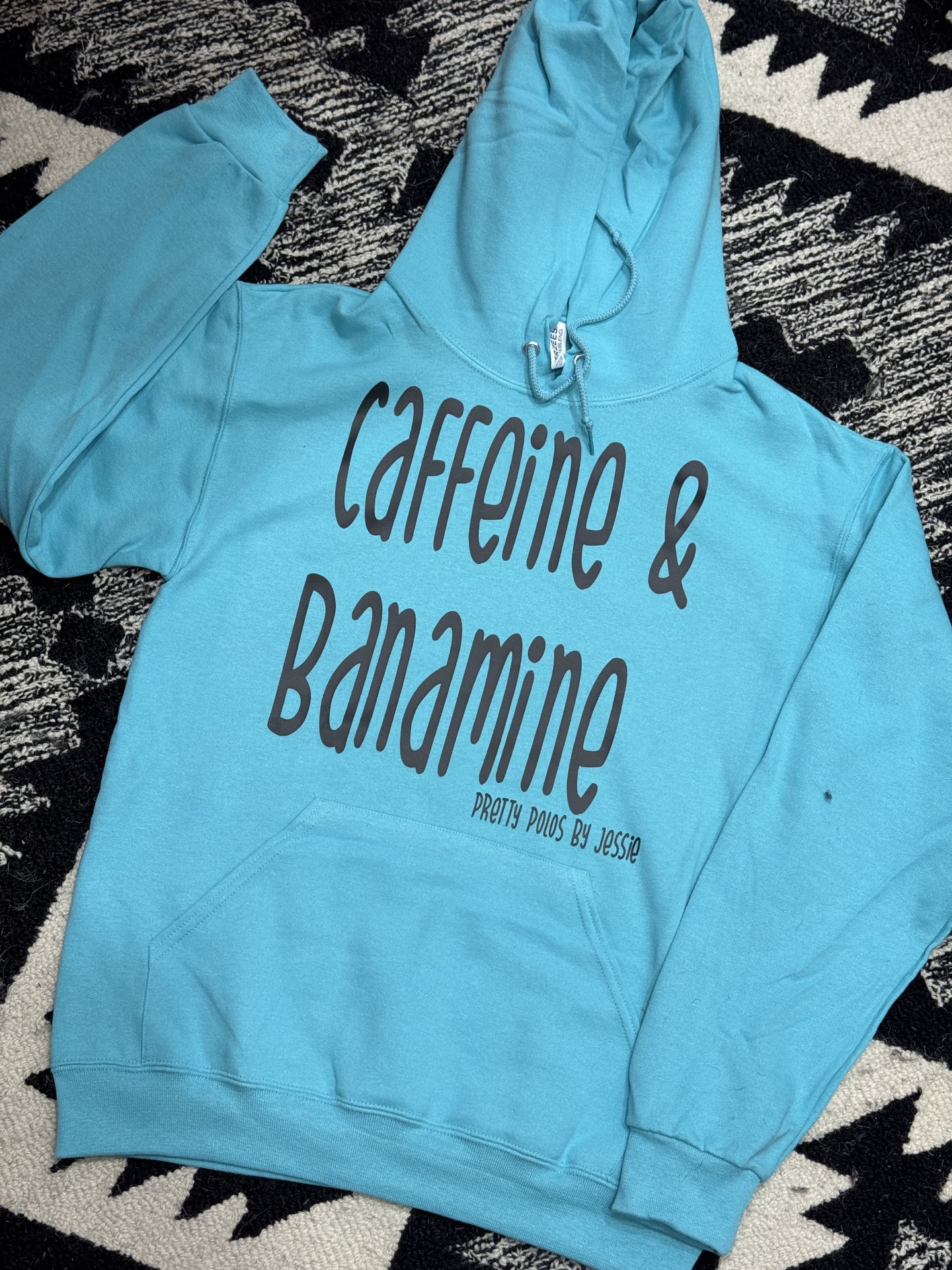 Blue Caffeine & Banamine Graphic Hoodie