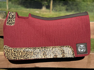 Maroon Cheetah Leathers Saddle Pad