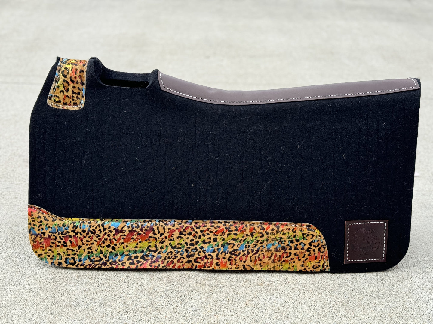 Black Multi-Cheetah Saddle Pad