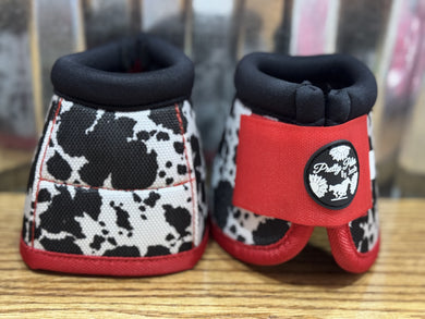 Red Cowprint Bell Boots