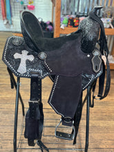 Load image into Gallery viewer, Black Bling Faith Leather Saddle