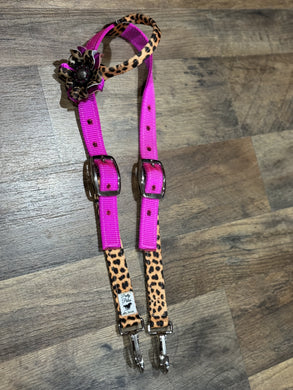 Fushia Cheetah Concho Headstall