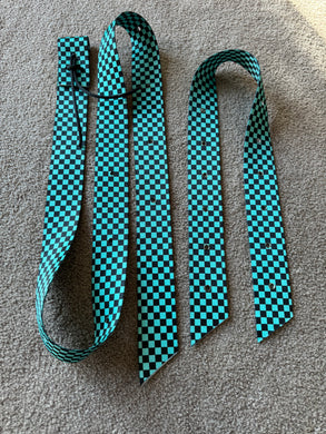 Turquoise Checkered Print Latigo & Off Billet