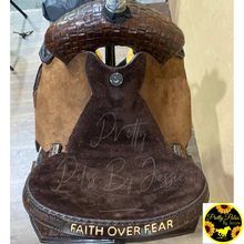 Load image into Gallery viewer, Faith Over Fear Leather Saddle