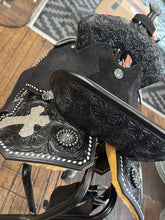 Load image into Gallery viewer, Black Bling Faith Leather Saddle
