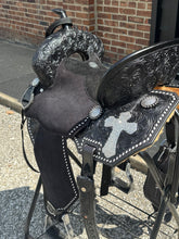 Load image into Gallery viewer, Black Bling Faith Leather Saddle