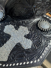 Load image into Gallery viewer, Black Bling Faith Leather Saddle