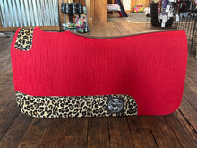 Load image into Gallery viewer, Red Small Cheetah Leather Saddle Pad