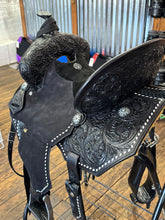 Load image into Gallery viewer, The Black Tulip Leather Saddle