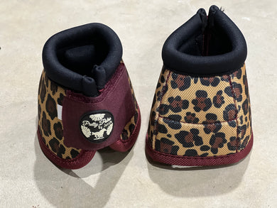 Maroon Cheetah Bell Boots