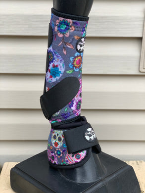 Grey Sugar Skull Sport Boots