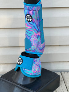 Unicorn Swirl Turquoise Sport Boots