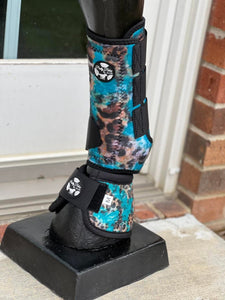 Turquoise Stone Cheetah Sport Boots
