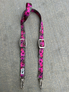 Hot pink cheetah stone headstall