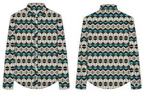 Youth Turquoise Aztec Rodeo Shirt