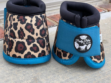 Cheetah with Turquoise Bell Boots