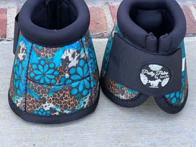 Cheetah Turquoise All Around Bell Boots