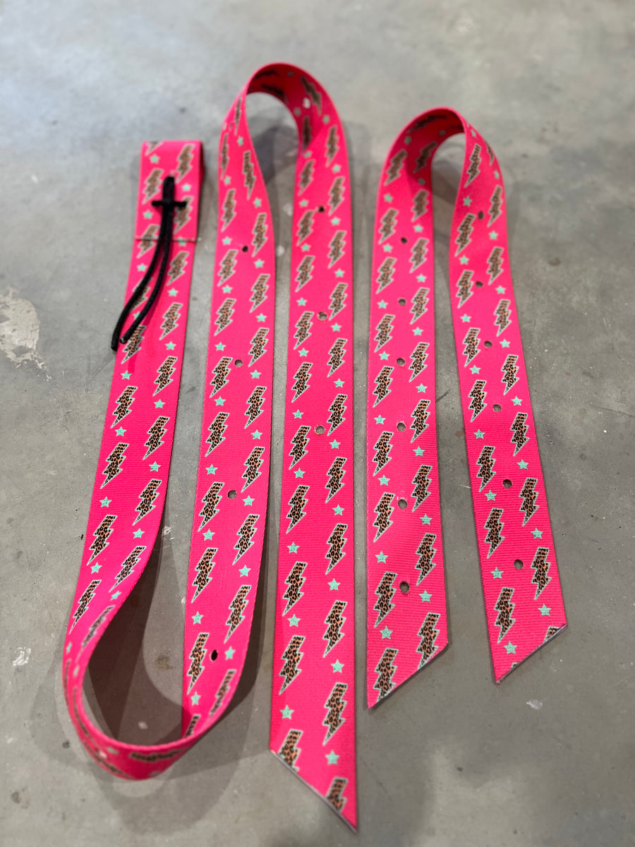 Pink Lightening Bolt Latigo & Off Billet – Pretty Polos By Jessie ...