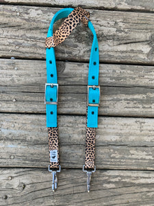 Turquoise cheetah headstall