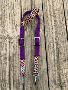 Purple Cheetah Headstall