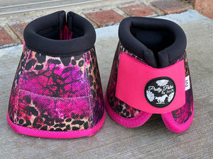 Hot pink cheetah stone bell boots