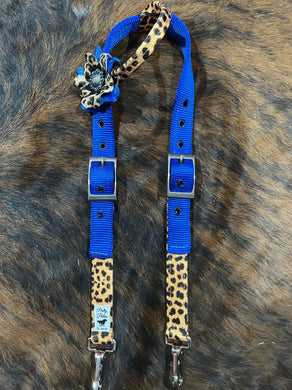 Royal Blue Cheetah Concho Headstall