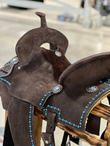 Chocolate Turquoise Lightweight Saddle