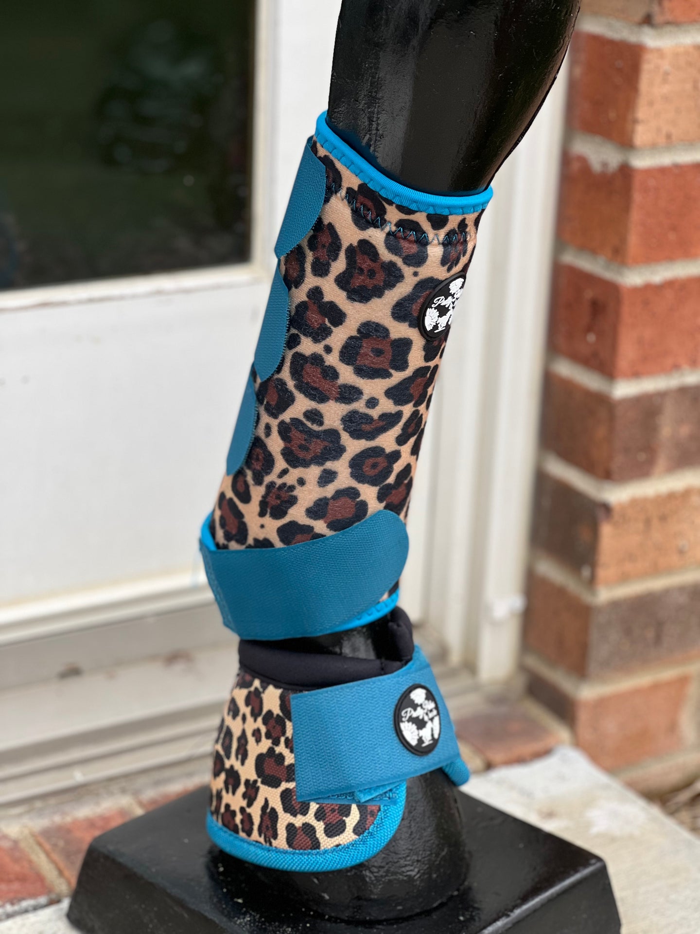 Cheetah with Turquoise Sport Boots