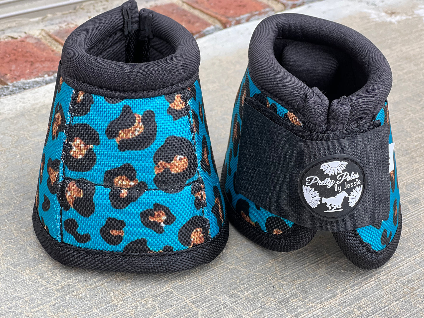 Turquoise Cheetah Bell Boots