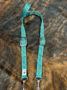 Turquoise Cheetah Headstall