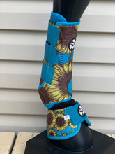 Load image into Gallery viewer, Turquoise sunflower sport boots