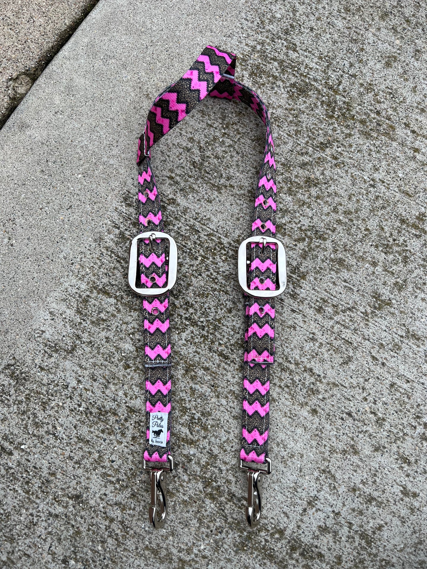 Pink Cheetah Chevron Headstall